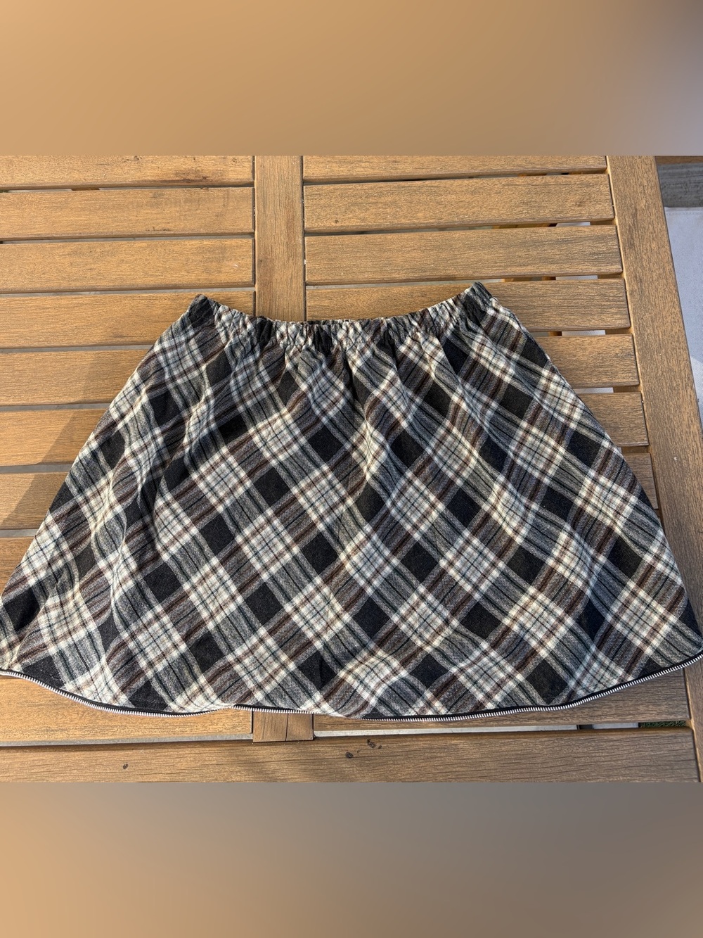 Urban Outfitters Urban Renewal Plaid Mini Skirt | Raw Zipper Hem - One of a Kind
